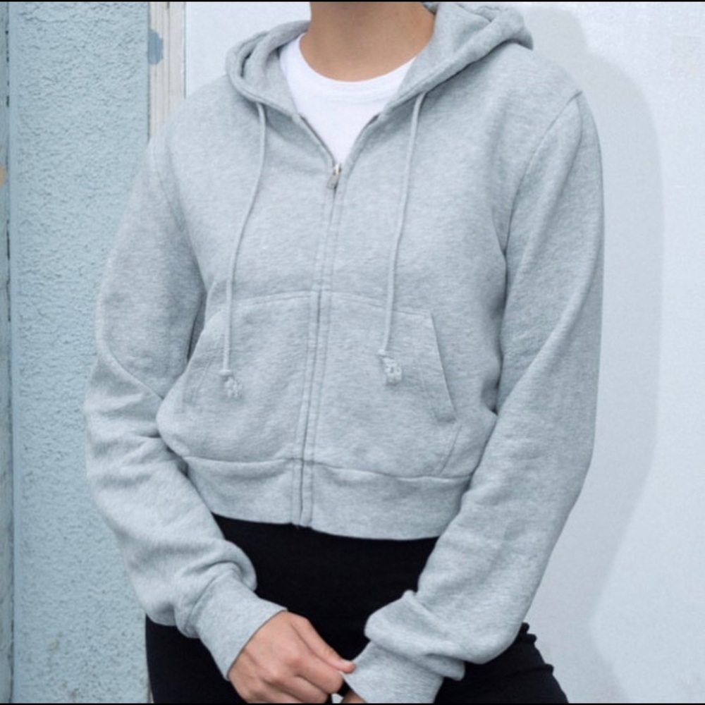 grey brandy zip up jacket